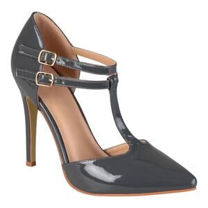 Journee Women's Tru T-Strap Stiletto Heel Pumps Black Size 9